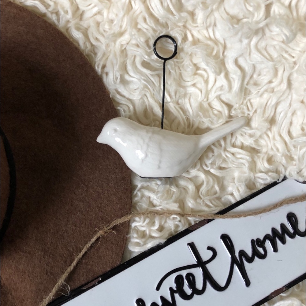 Photo/Note White Bird Holder